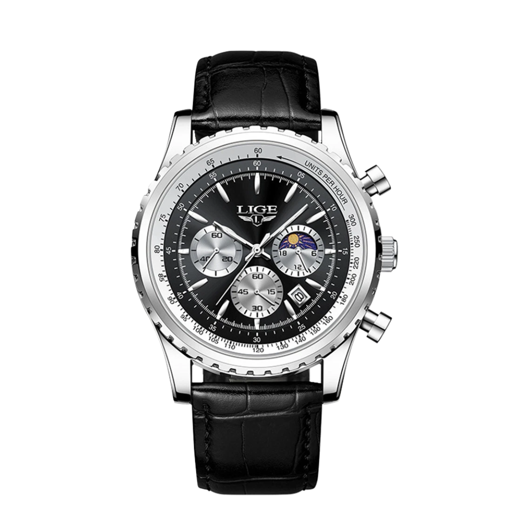 Leo™ | Elegant Chronograph Moon Phase Watch | 46mm