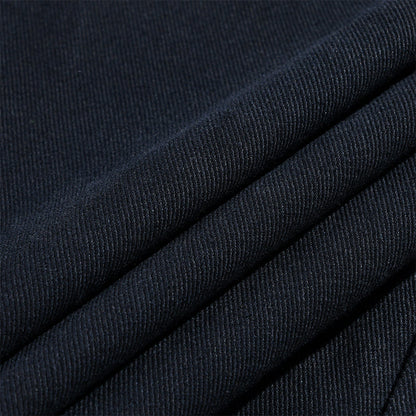 H&L Men's Vintage Casual Solid Stand Collar Button Jacket