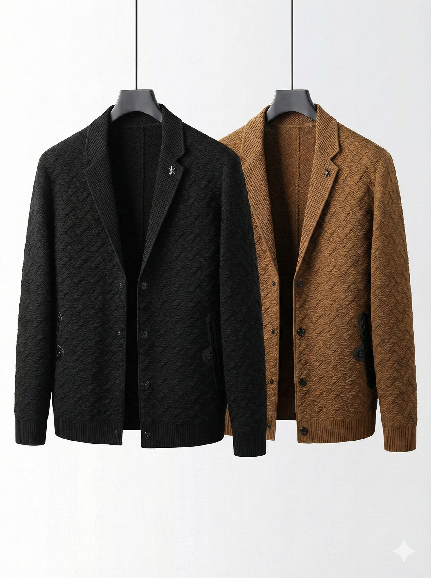 H&L Men's Casual Patterned Sweater Jacket