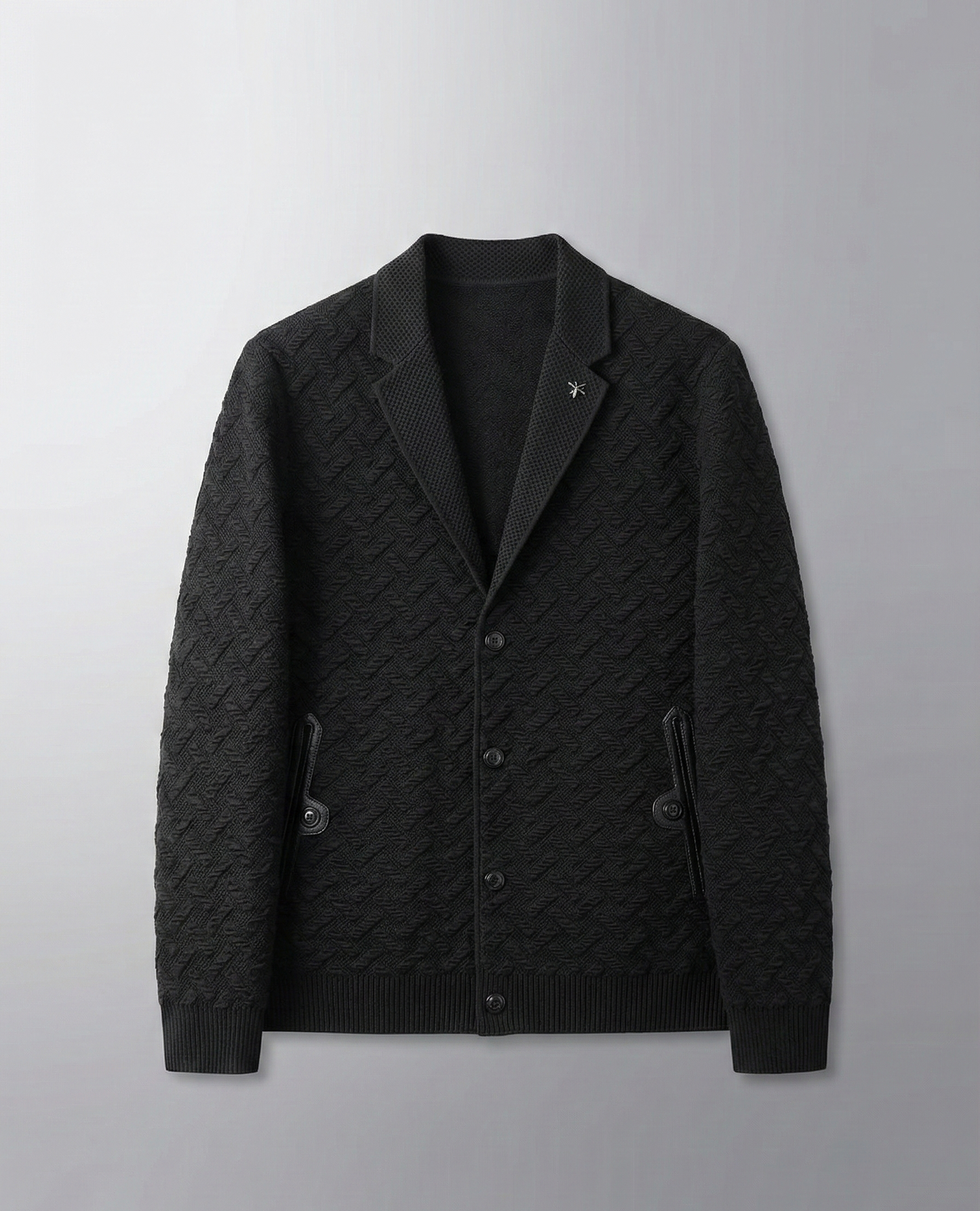 H&L Men's Casual Patterned Sweater Jacket