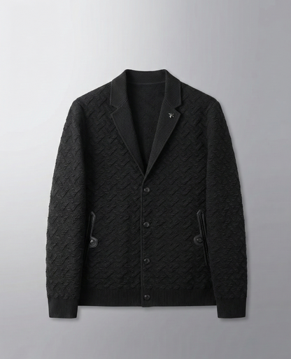 H&L Men's Casual Patterned Sweater Jacket