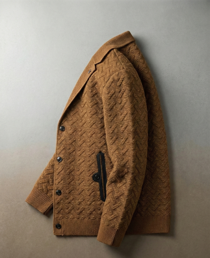 H&L Men's Casual Patterned Sweater Jacket