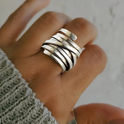 Bliss™ - Vintage Thick Layer Silver Ring