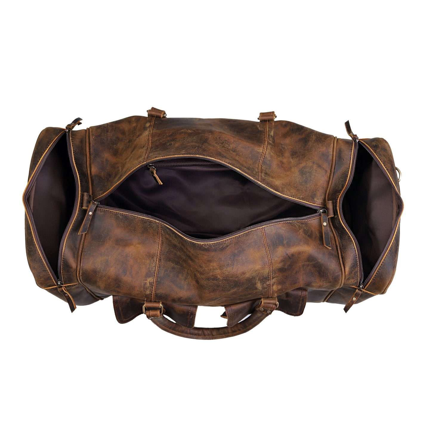 OPALLUXE LEATHER TRAVEL BAG IN VINTAGE BROWN