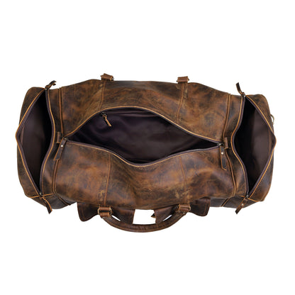 OPALLUXE LEATHER TRAVEL BAG IN VINTAGE BROWN