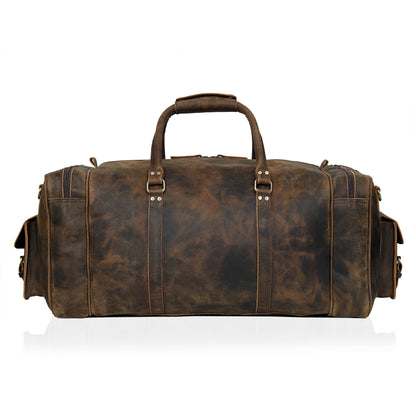 OPALLUXE LEATHER TRAVEL BAG IN VINTAGE BROWN