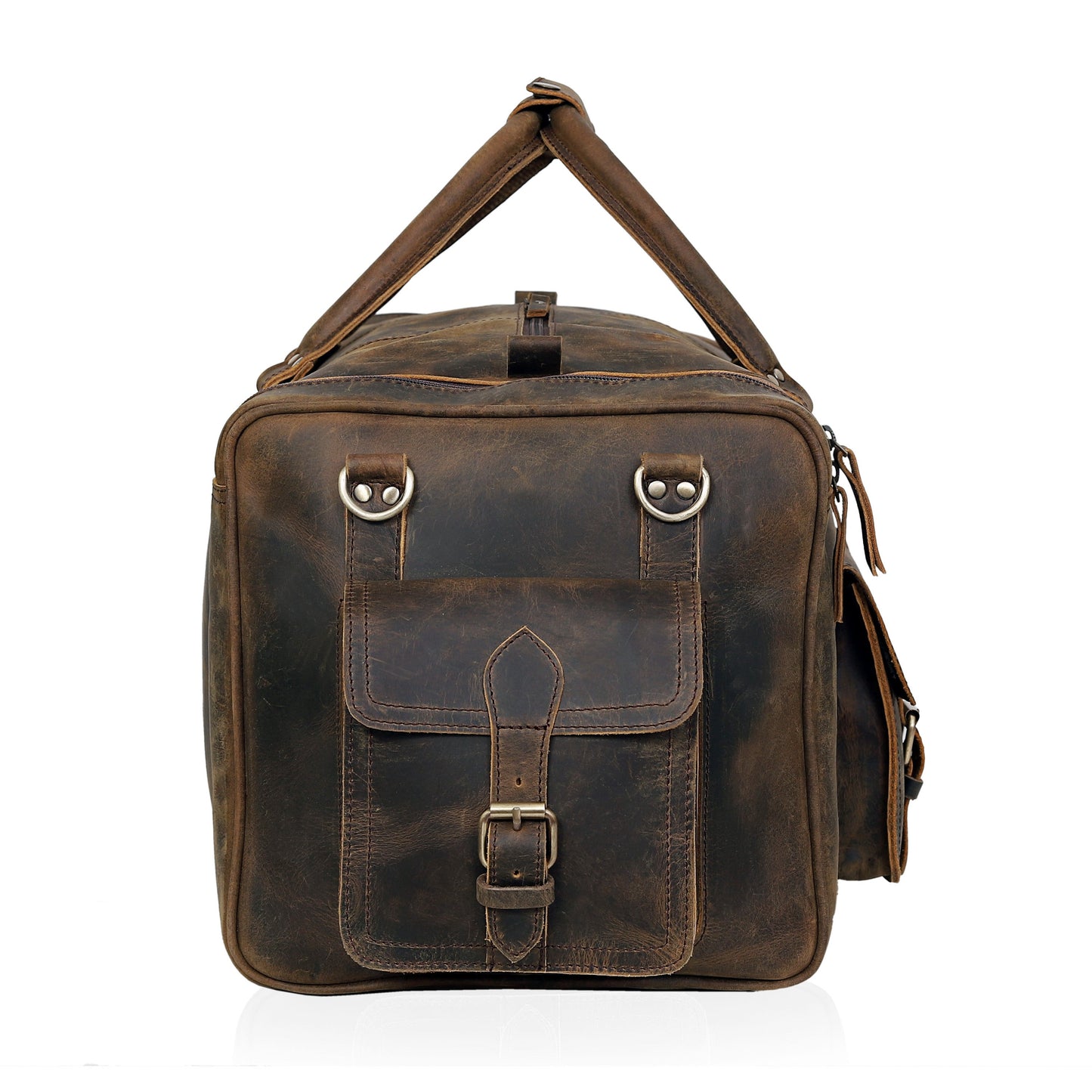 OPALLUXE LEATHER TRAVEL BAG IN VINTAGE BROWN