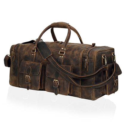 OPALLUXE LEATHER TRAVEL BAG IN VINTAGE BROWN