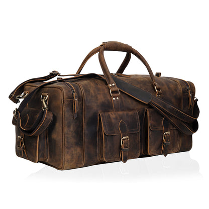 OPALLUXE LEATHER TRAVEL BAG IN VINTAGE BROWN