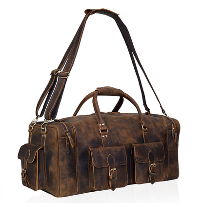 OPALLUXE LEATHER TRAVEL BAG IN VINTAGE BROWN