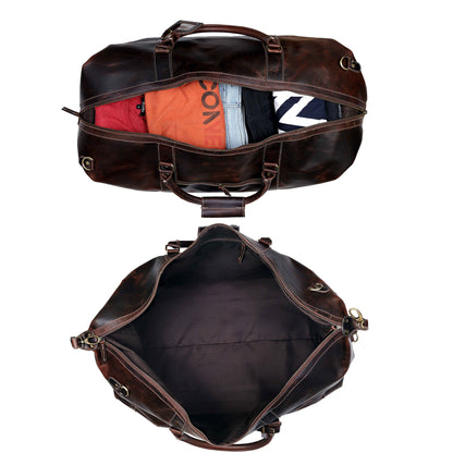 Travel bag made from French leather for men