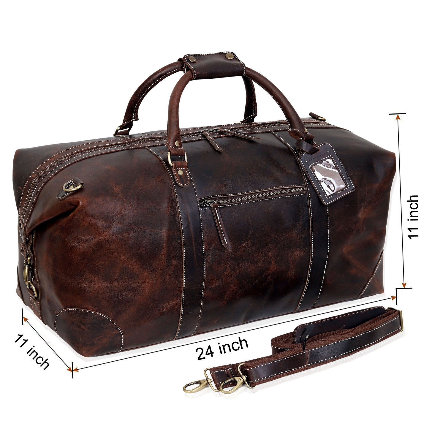 Travel bag made from French leather for men
