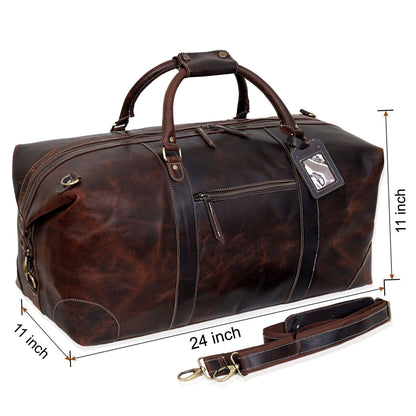 Travel bag made from French leather for men