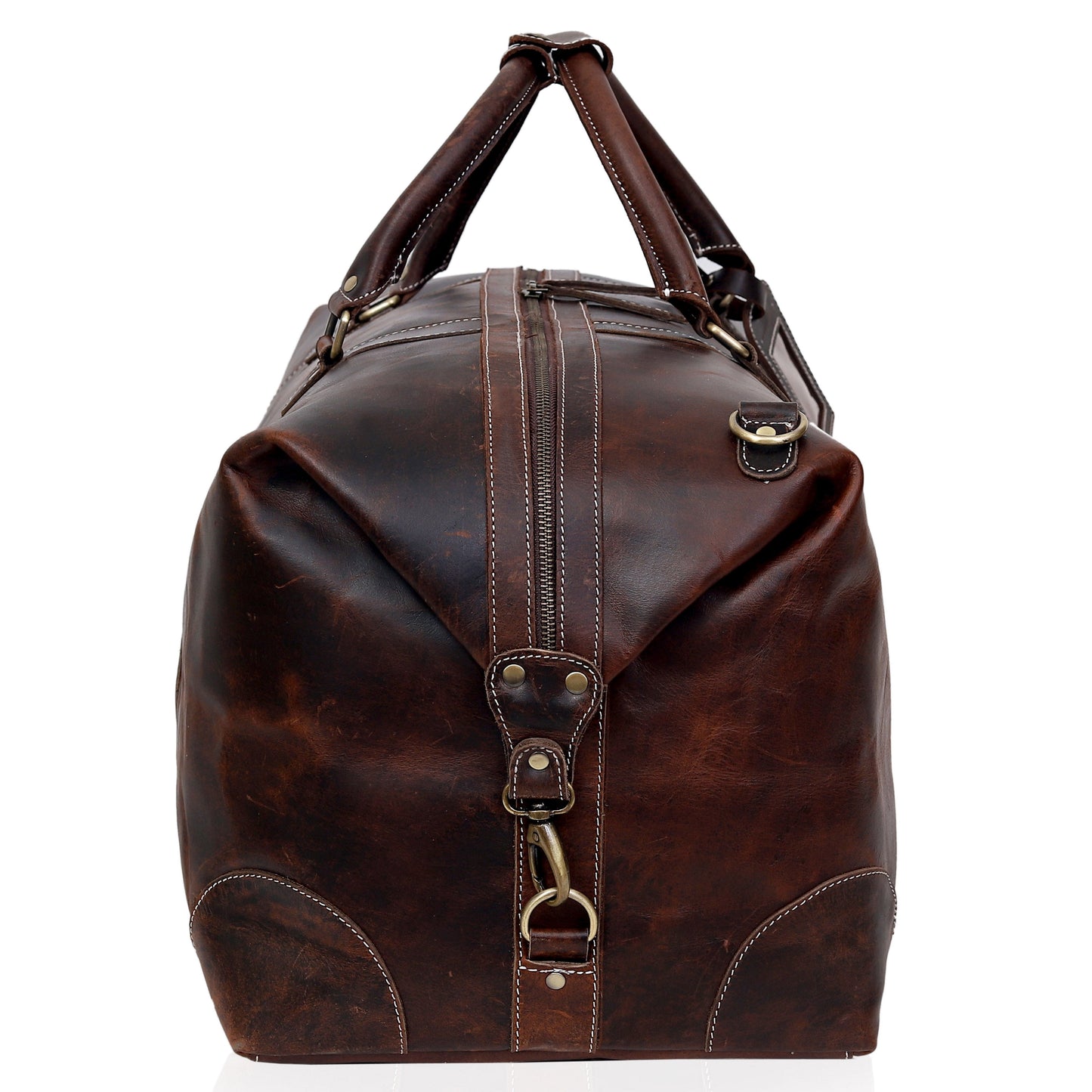 Travel bag made from French leather for men