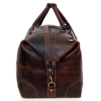 Travel bag made from French leather for men