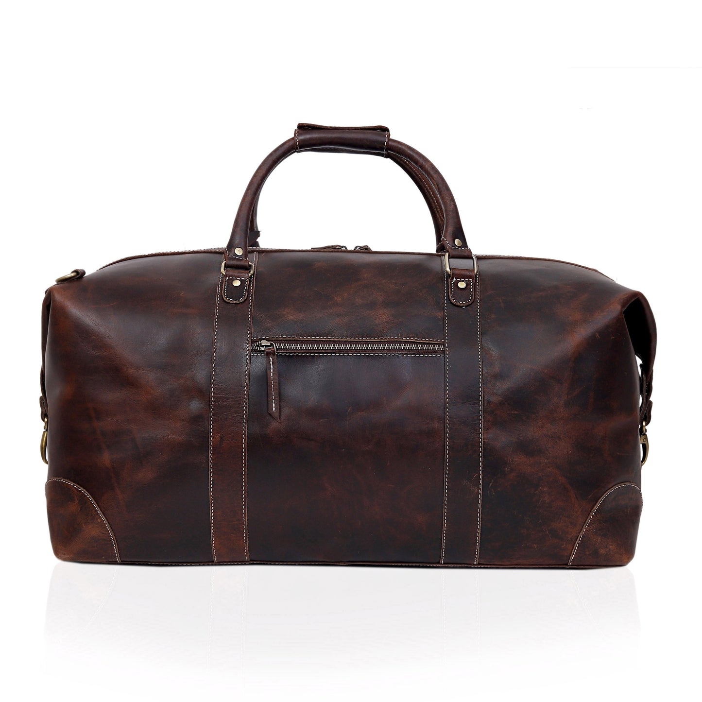 Travel bag made from French leather for men