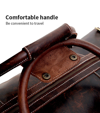 Travel bag made from French leather for men