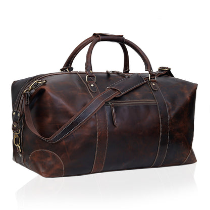 Travel bag made from French leather for men