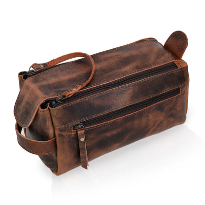 Leather travel bag with wheels