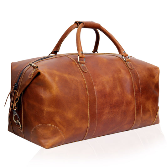 TRAVEL BAG MADE OF FRENCH LEATHER FOR MEN