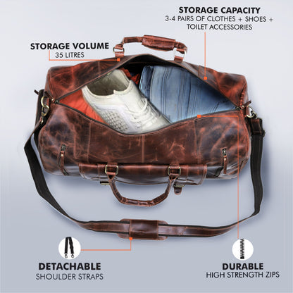 Mars™ Leather Travel Bag for Men