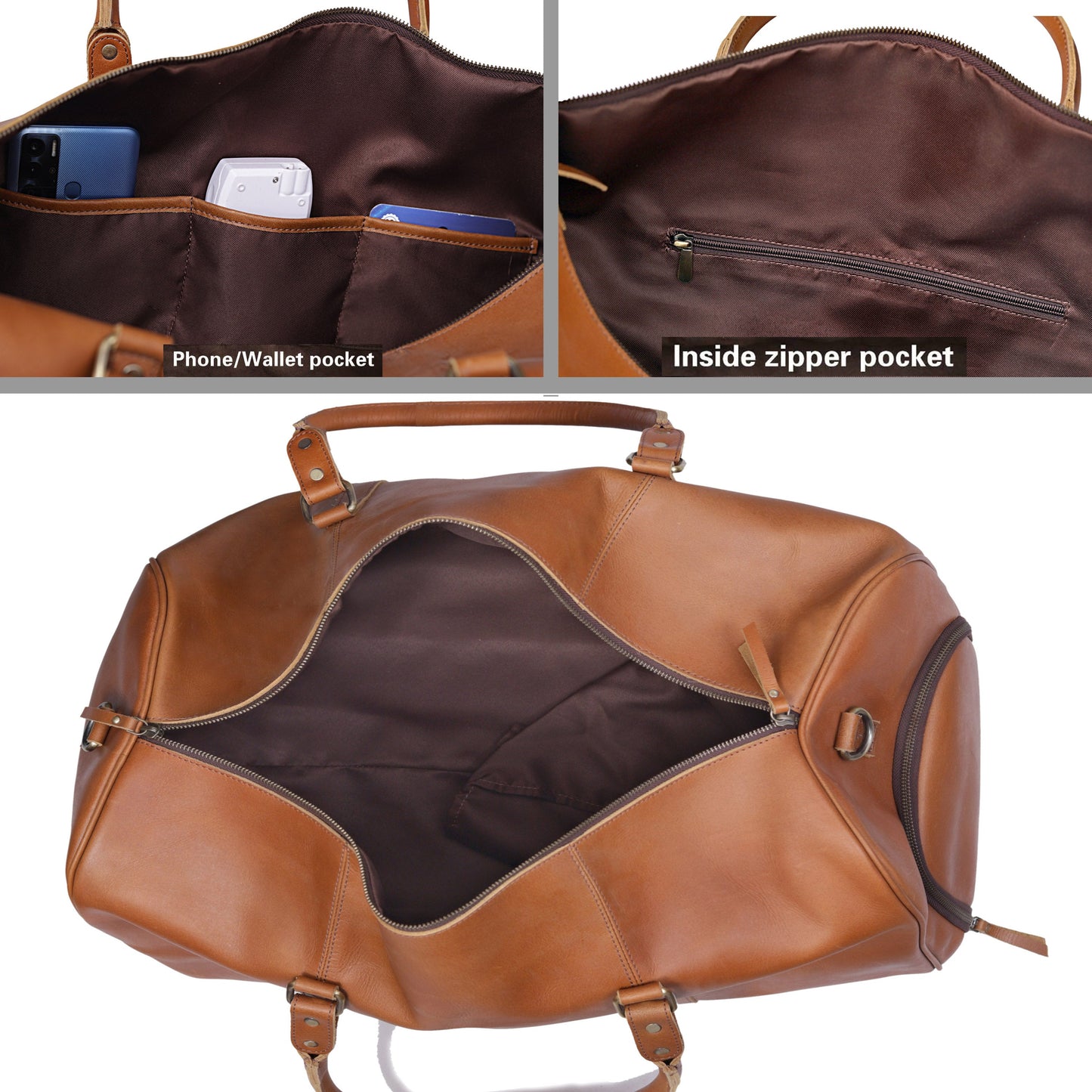 ALEX™ LEATHER TRAVEL BAG FOR MEN