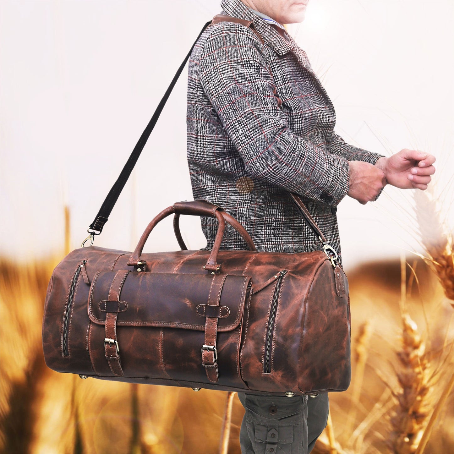 Mars™ Leather Travel Bag for Men