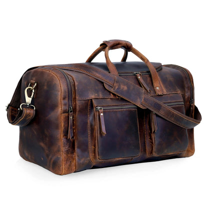 TRAVEL BAG "VINTAGE VOYAGER" MADE OF LEATHER