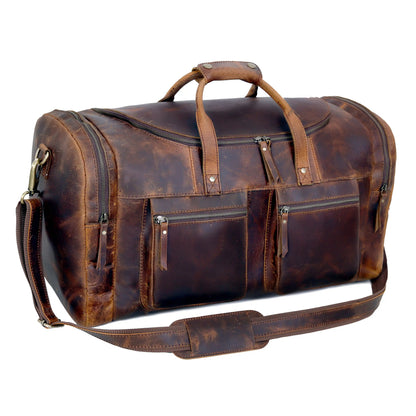 TRAVEL BAG "VINTAGE VOYAGER" MADE OF LEATHER