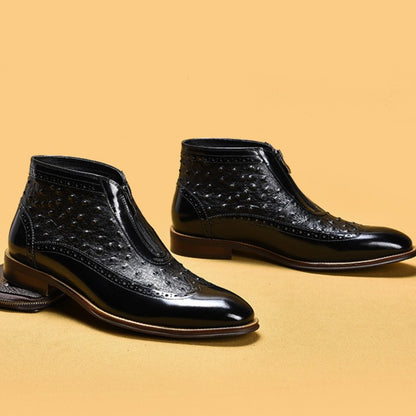 H&L British style retro ostrich leather boots