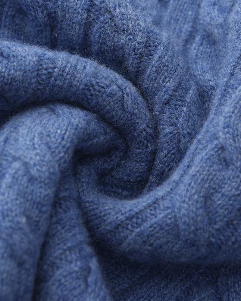 100% Cashmere Vævet Halv Lynlås