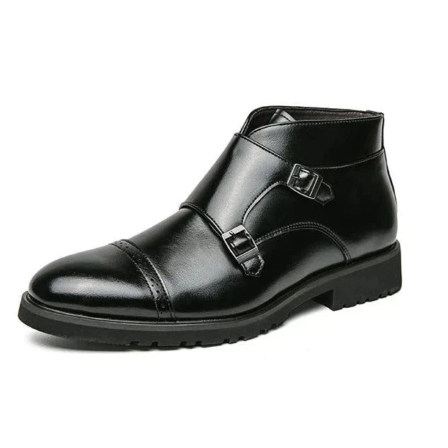 Parker™ | Double Buckle Synthetic Leather Boots