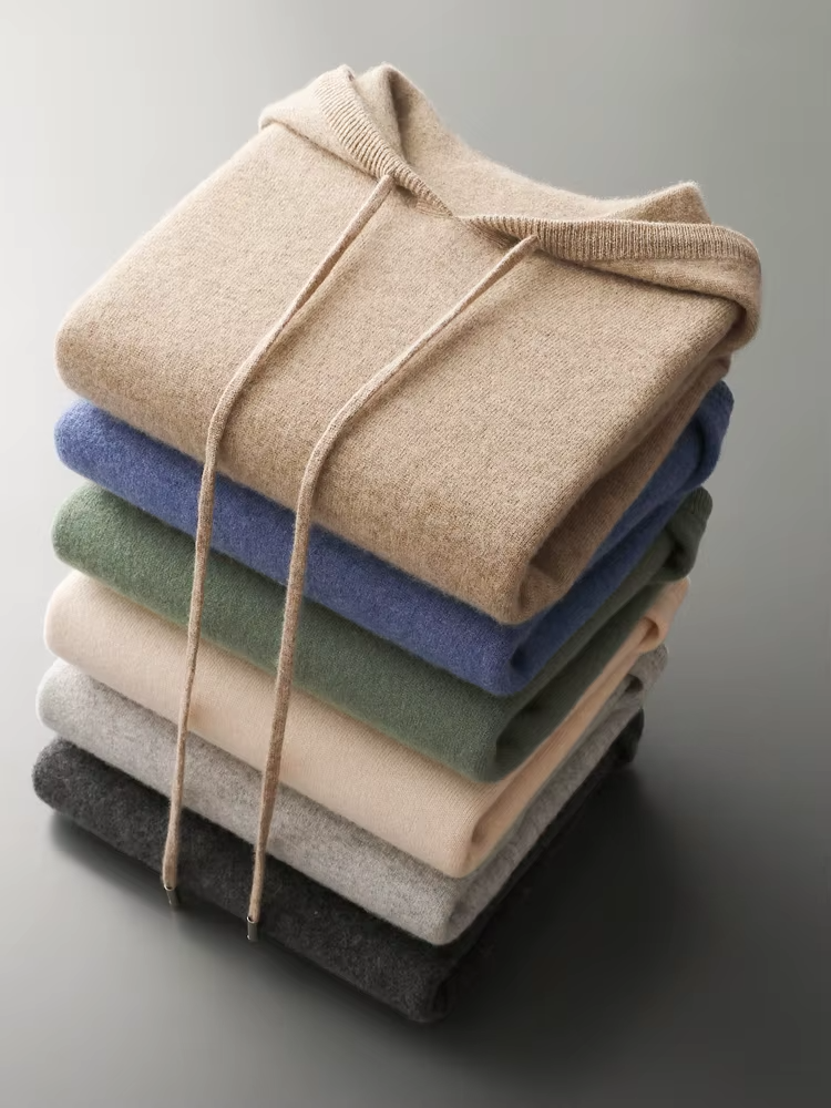 PURE EXTRA-FINE MERINO WOOL LEISURE HOODIE