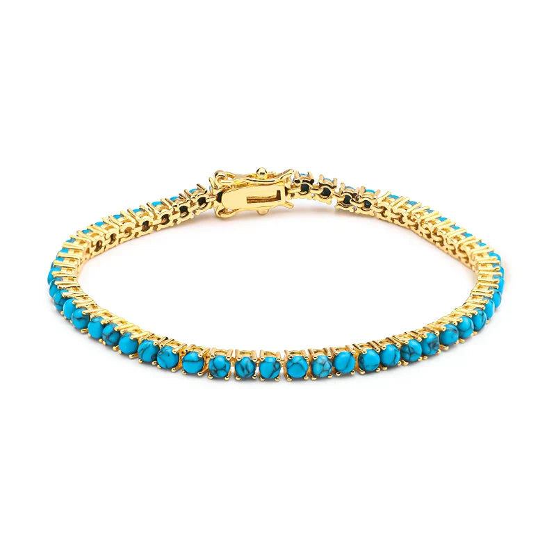 Elegant Gold Turquoise Chain Bracelet