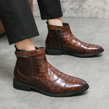 Dylan™ | Synthetic Leather Ankle Boots with Buckle