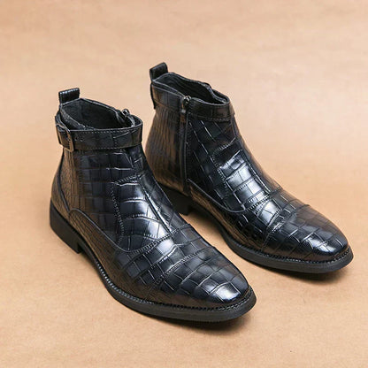 Dylan™ | Synthetic Leather Ankle Boots with Buckle
