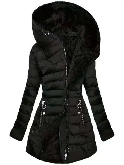 Ida™ Vinterjakke Varm Fleece Casual Lang Jakke