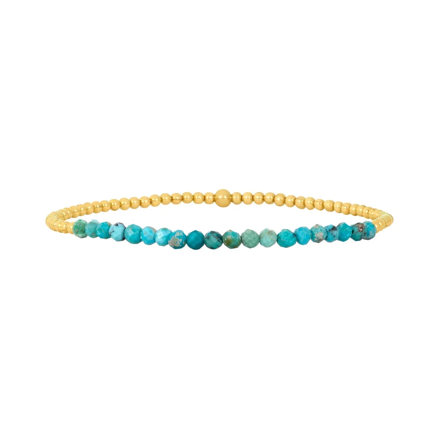 Chic 18K Gold Turquoise Beaded Bracelet