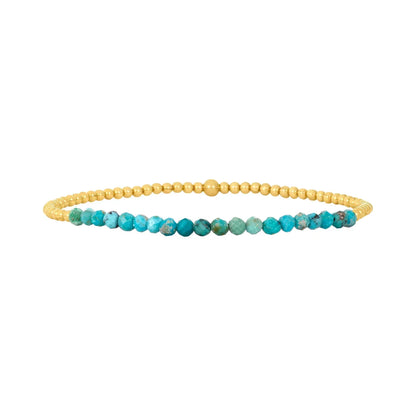 Chic 18K Gold Turquoise Beaded Bracelet