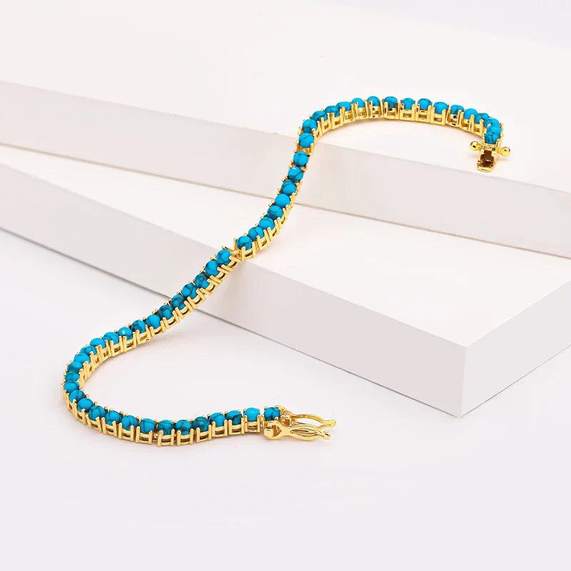 Elegant Gold Turquoise Chain Bracelet