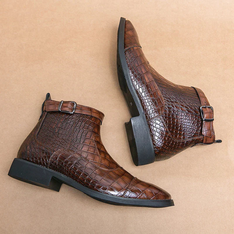 Dylan™ | Synthetic Leather Ankle Boots with Buckle