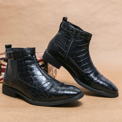 Dylan™ | Synthetic Leather Ankle Boots with Buckle