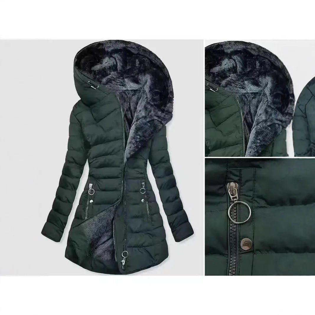 Ida™ Vinterjakke Varm Fleece Casual Lang Jakke