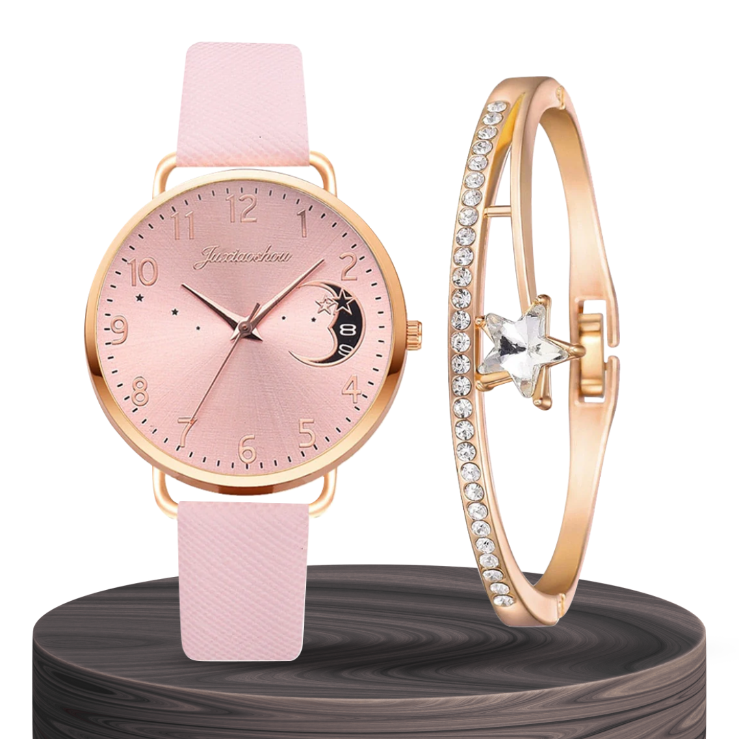 Sierra™ | Moon Number Dial Watch and Bracelets Set | 36mm