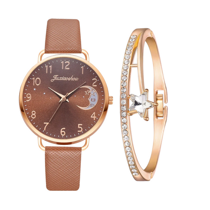 Sierra™ | Moon Number Dial Watch and Bracelets Set | 36mm