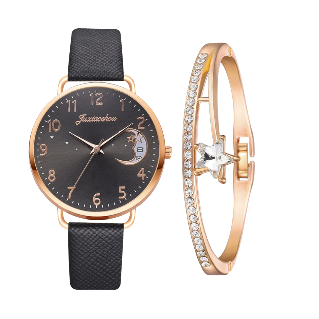 Sierra™ | Moon Number Dial Watch and Bracelets Set | 36mm