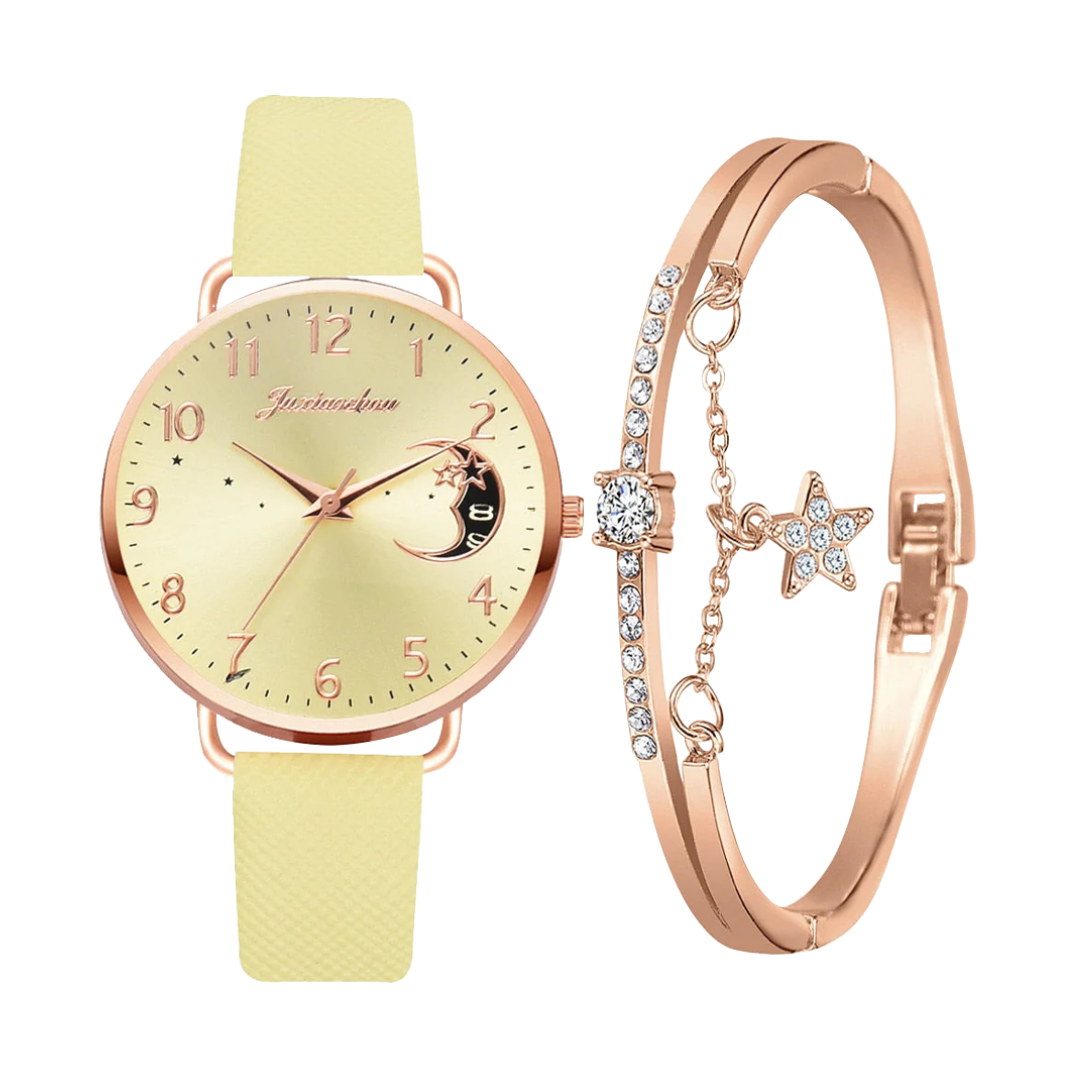 Sierra™ | Moon Number Dial Watch and Bracelets Set | 36mm