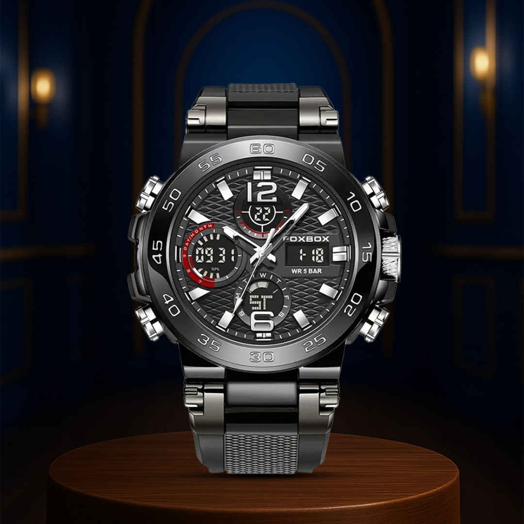 Nate™ | Men's Dual Display Digital Military Quartz Watch | 46mm