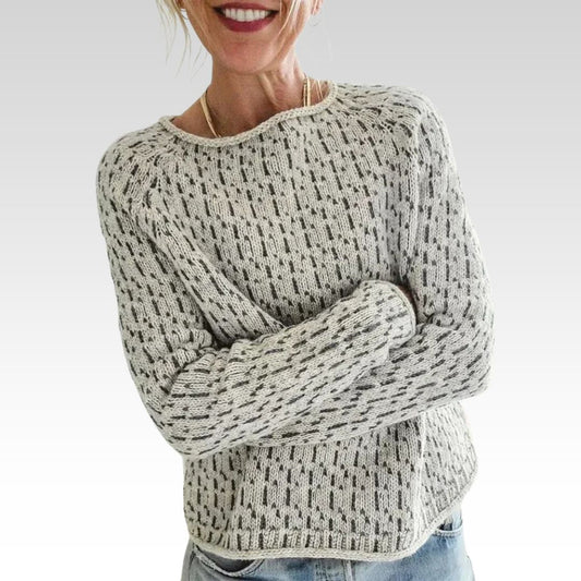 Victoria | Elegant Grey Sweater with Boat Neck