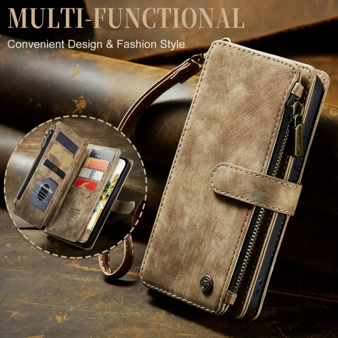 Clement | IPhone Case Leather Wallet with Wrist Strap